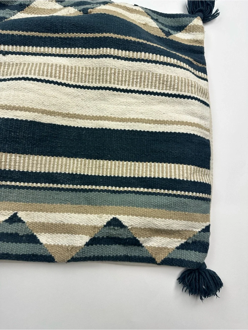 West Elm Woven Striped Pillow Sham Midnight Blue 20 x 20 inches